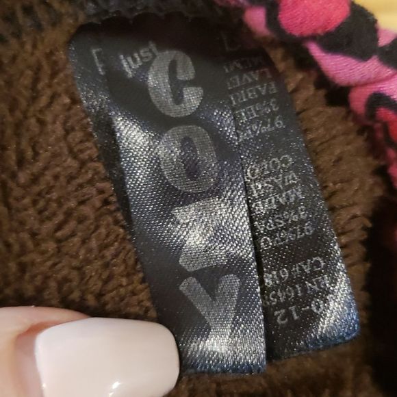 𝅺just cozy Girls Pink Cheetah print 10 12 - Picture 3 of 4